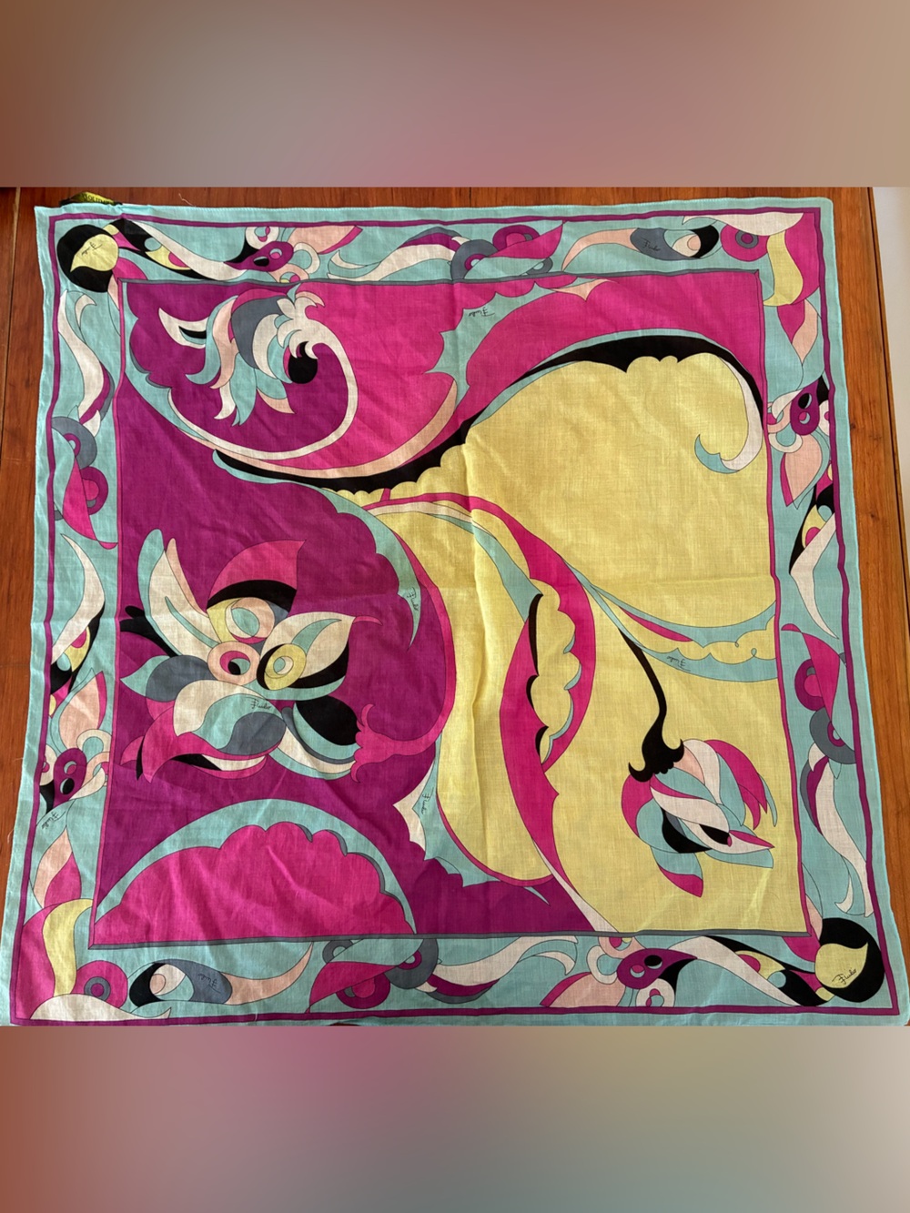 Stunning Emilio Pucci Multicolor Cotton Scarf